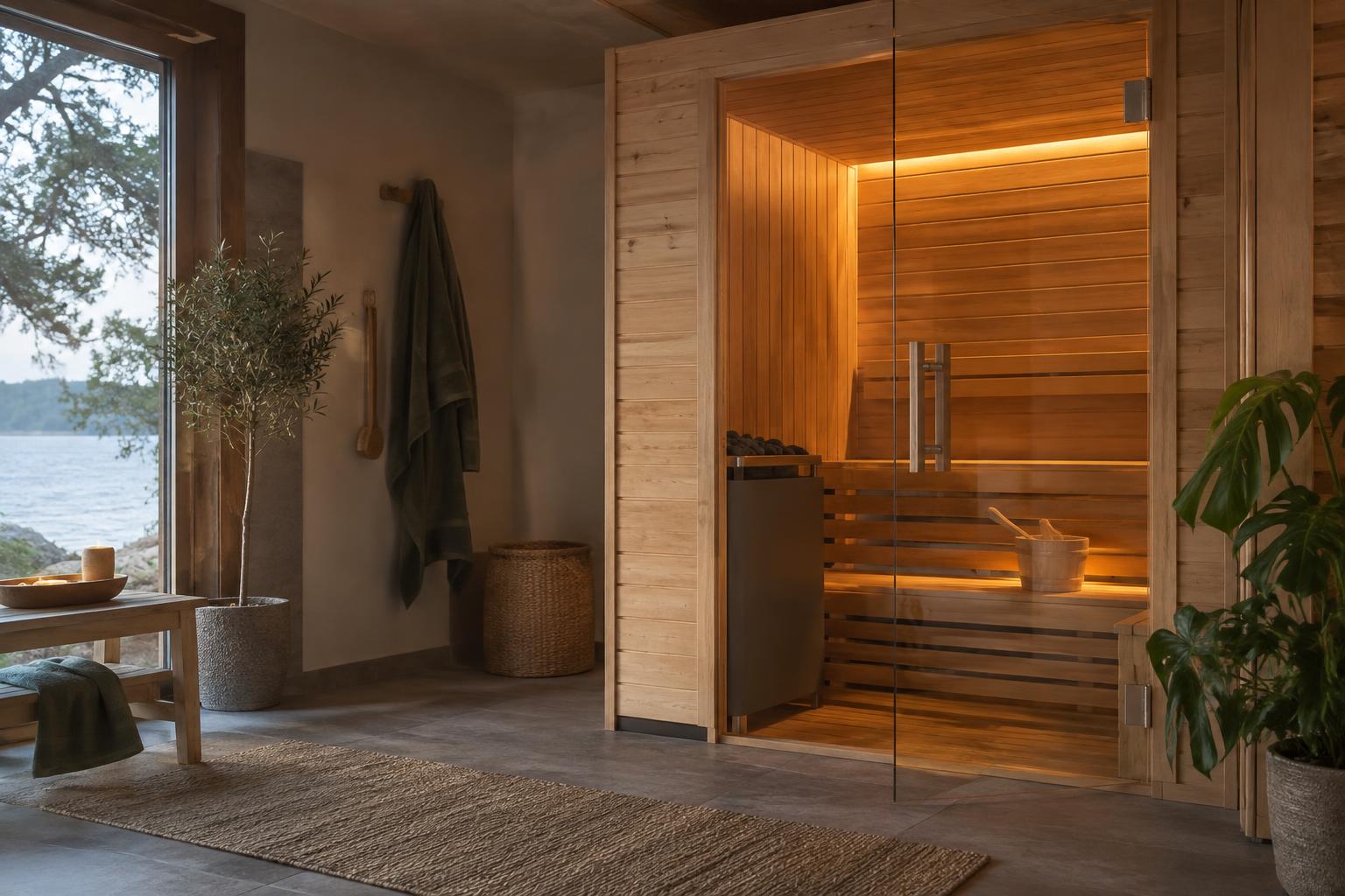Indoor home sauna cabin